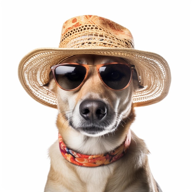 Cachorro de chapeu et oculos