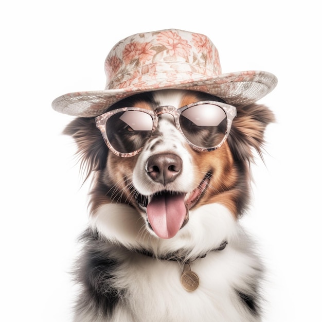 Photo cachorro de chapeu et oculos