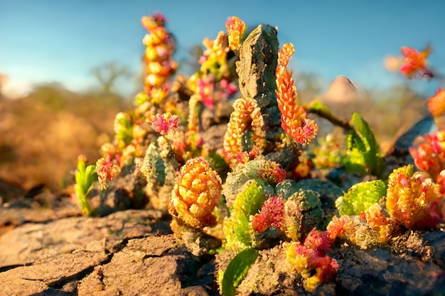 Un cactus de cristal dans le désert