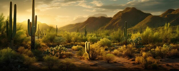 Cactus dans le désert de Sonora en Arizona, aux États-Unis