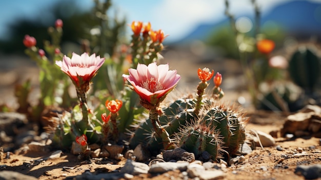 Photo des cactus dans un désert.