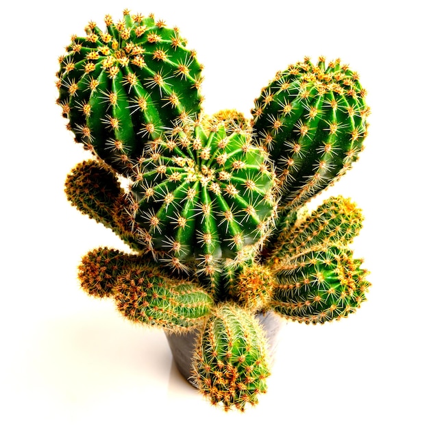 Cactus sur fond blanc isolé