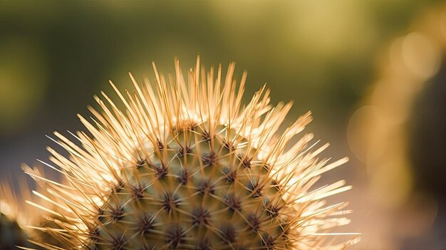 Un cactus avec un fond vert clair