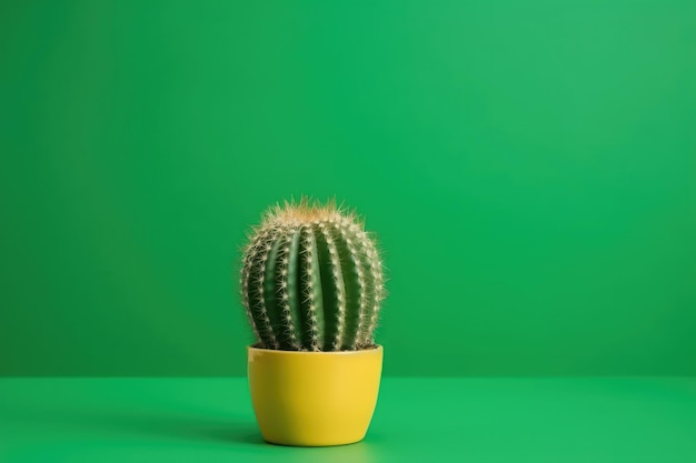 Cactus sur fond vert généré par l'IA