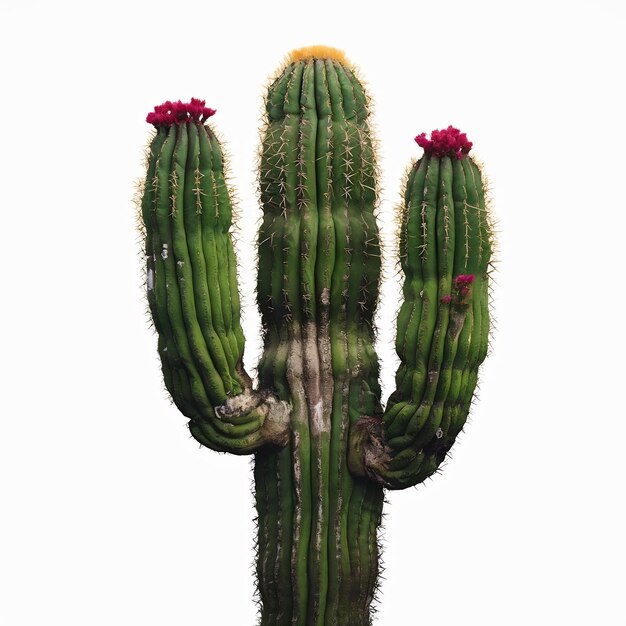 Cactus géant mexicain isolé sur fond blanc avec chemin de coupe