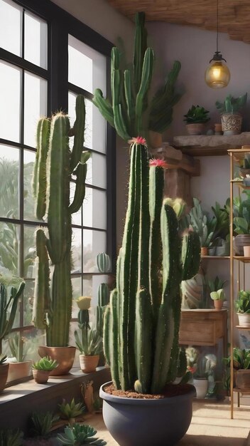 Cactus de maison ou de plantes d'intérieur confortables