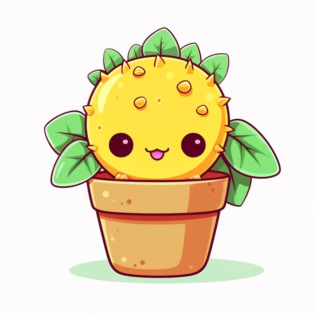 Un cactus mignon avec un joli visage.