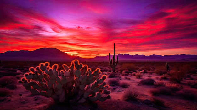 Le cactus orange est violet.