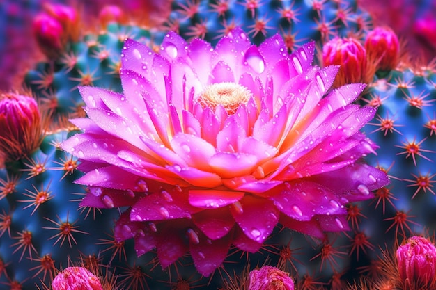 Le cactus rose aux couleurs vives