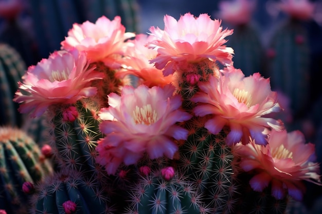 Le cactus rose aux couleurs vives