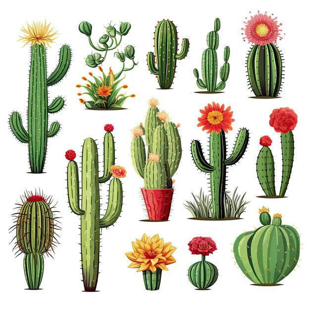 Le cactus situé sur fond blanc illustrations Clipart