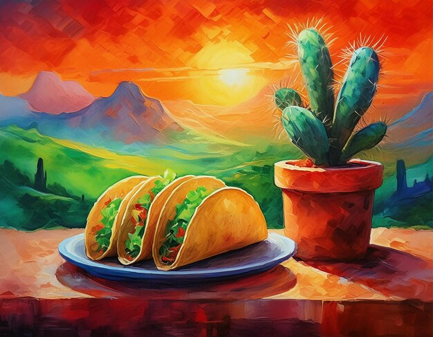 Photo les cactus et les tacos