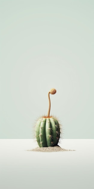 Un cactus avec une tige et une fleur dessus