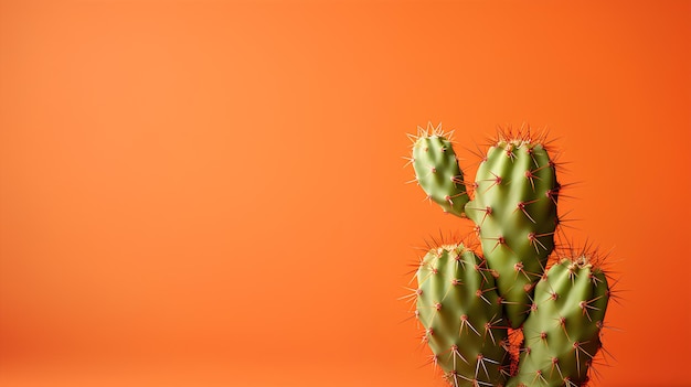 cactus vert sur fond orange