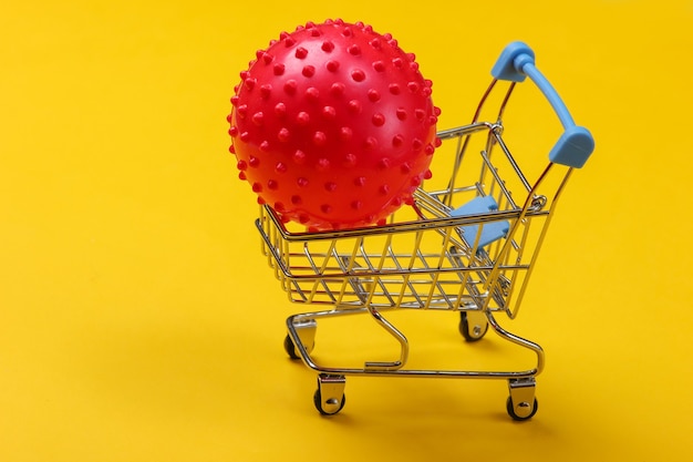 Caddie avec boule de massage sur jaune