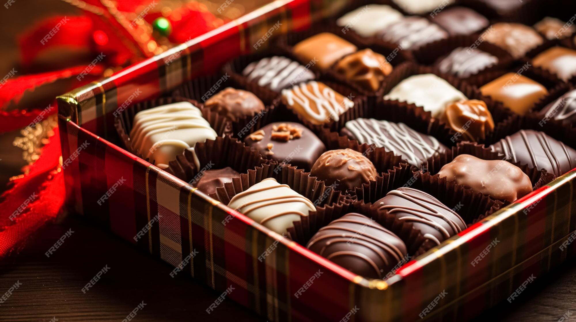 Cadeau De Noël Vacances Et Boîte De Célébration De Pralines Au