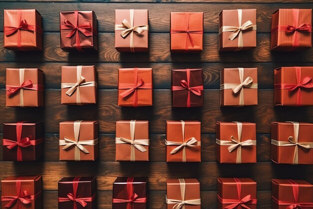 Photo un cadeau de noël xmas ou cadeau boîte objets sur fond d'humeur de vacances en hiver joyeux noël