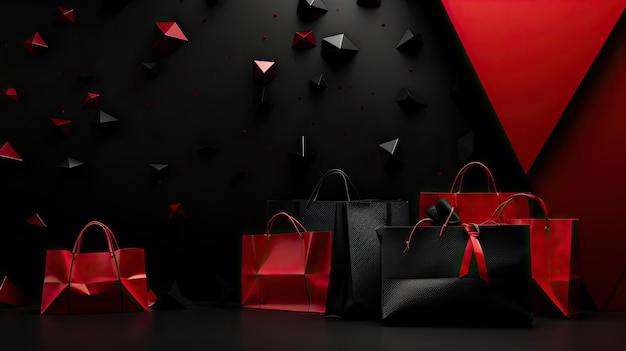 Cadeau noir et rouge de fond du vendredi noir