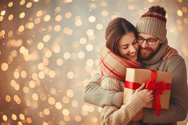 Un cadeau de la Saint-Valentin offert par un couple romantique