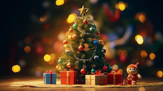 Des cadeaux et un arbre chaleureux pour la veille de Noël