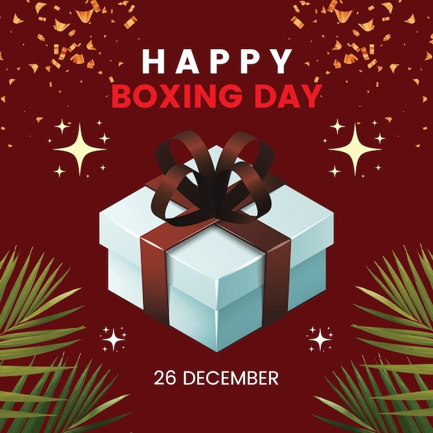 cadeaux avec le jour de la boîte de texte 26 décembre