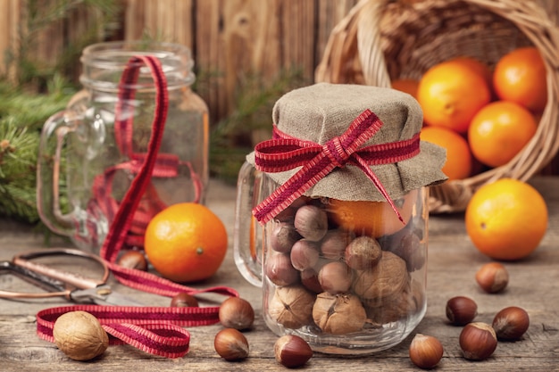 Cadeaux de Noël aux mandarines et noix