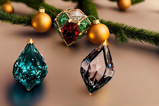 Cadeaux de Noël en bijoux Formes et modèles fantastiquesBijoux virtuels Illustration