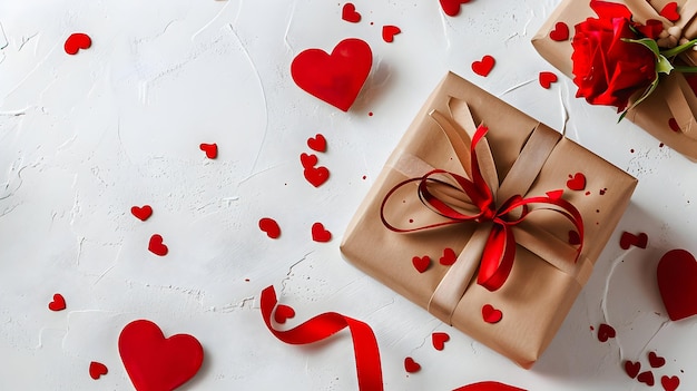 Des cadeaux pour la Saint-Valentin sur fond blanc