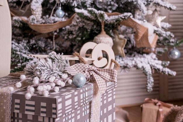 Cadeaux préparés pour la fête de Noël.