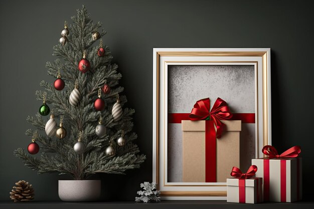 Des cadeaux et un sapin de Noël