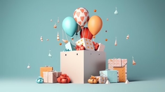 Des cadeaux de vacances et des ballons générés par l'IA