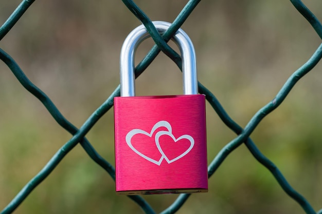 Cadenas d'amour sur un pont Valentines Day love concept