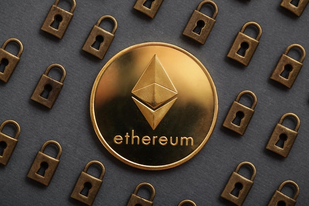 Cadenas à pièces Ethereum Sécurité Ethereum Cybersécurité numérique Technologie Blockchain pour coder les informations en ligne