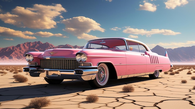 une Cadillac rose