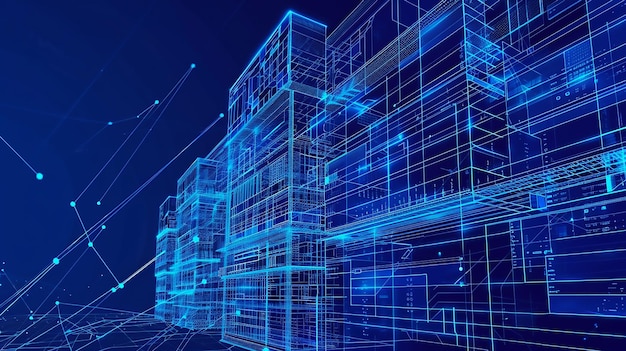 Cadre 3D de conception de croquis de bâtiment