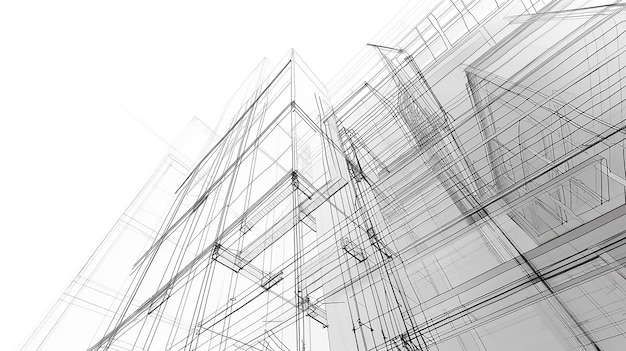 Cadre 3D de conception de croquis de bâtiment