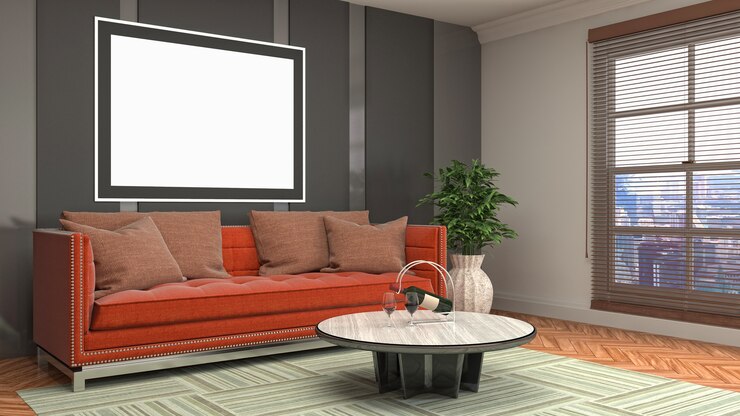 Photo cadre d'affiche d'illustration en arrière-plan intérieur