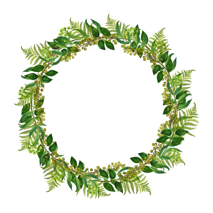 Photo cadre d'aquarelle de branches et de feuilles sur fond blanc pour les cartes de mariage