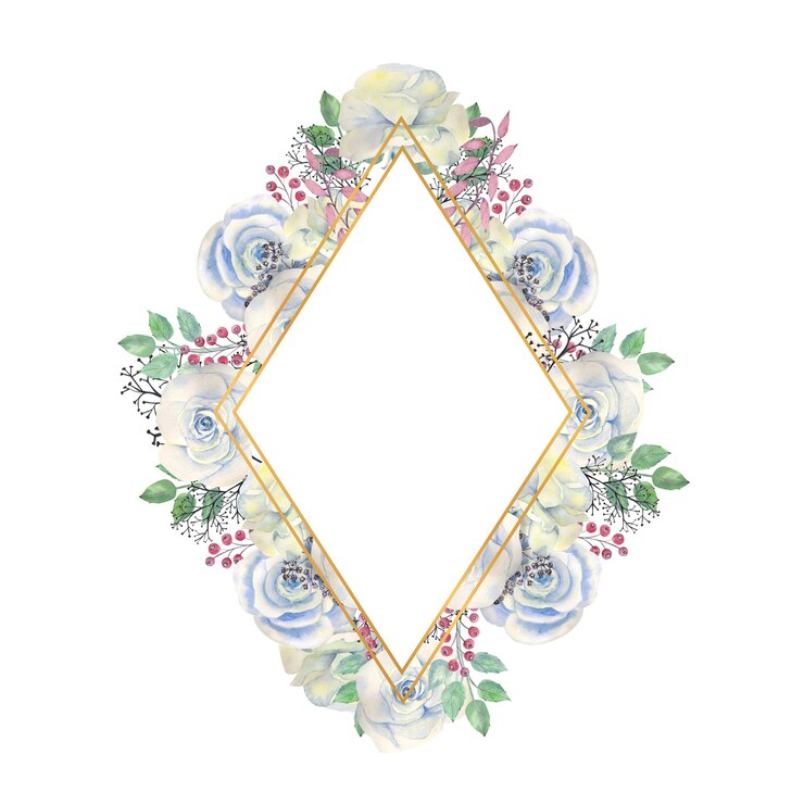 Photo cadre aquarelle avec des fleurs