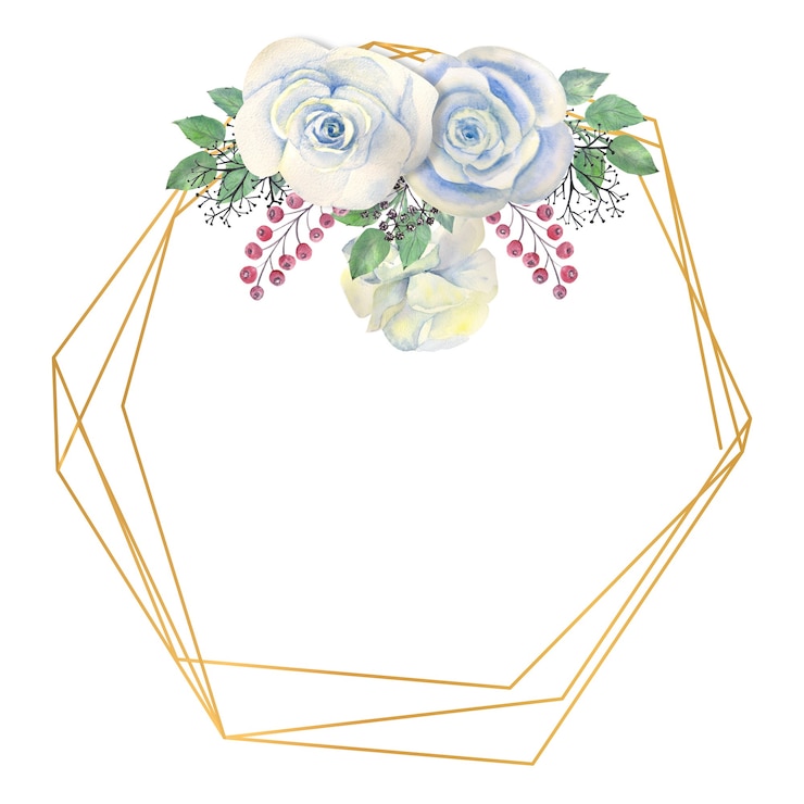Photo cadre aquarelle avec des fleurs