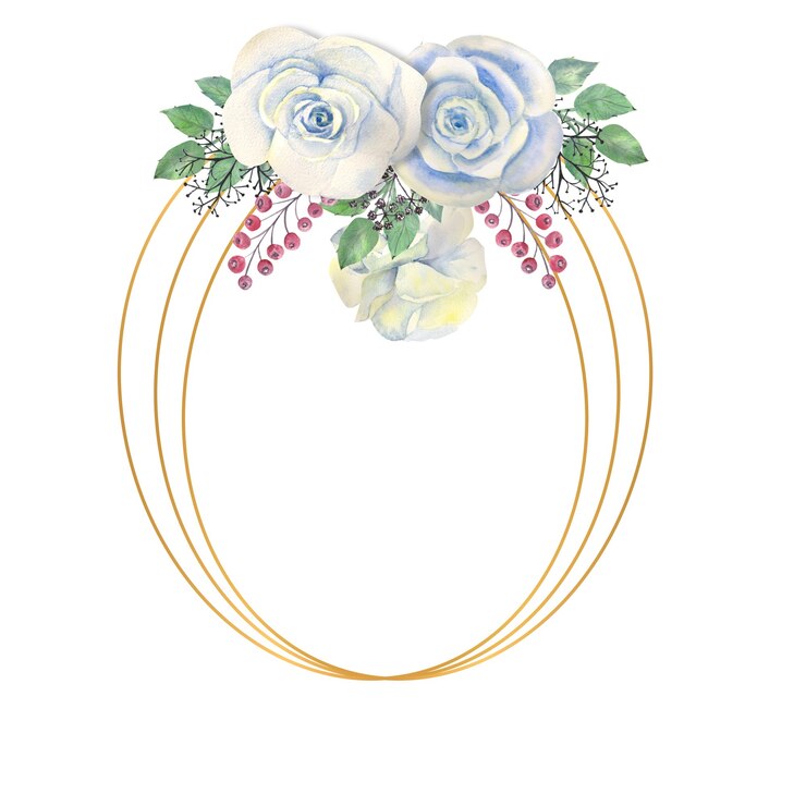 Photo cadre aquarelle avec des fleurs