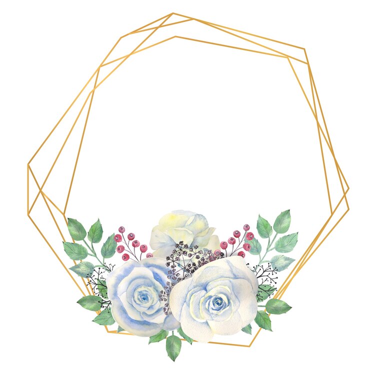 Photo cadre aquarelle avec des fleurs