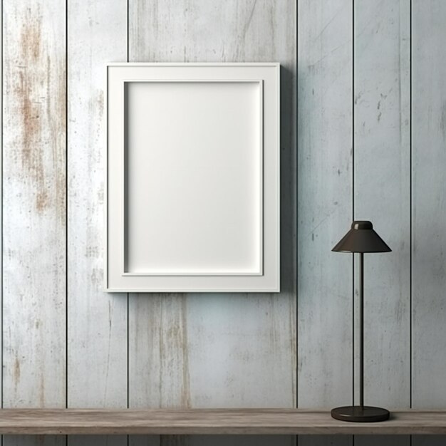 Photo cadre d'art photo blanc blanc mock-up vitrine de conception sur le mur moderne