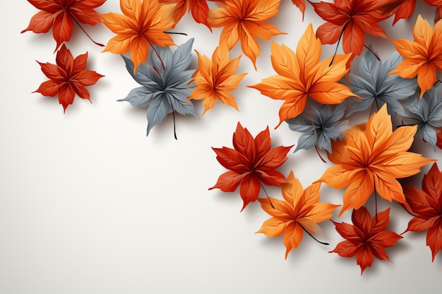 Cadre d'automne gracieux feuilles d'érable dérivant doucement