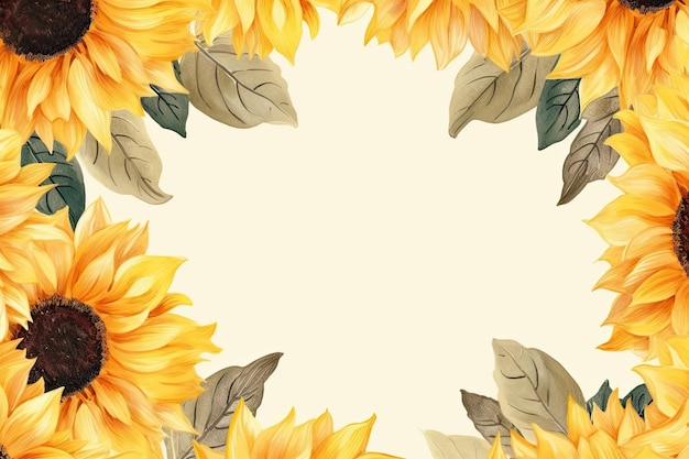 cadre de bannière design avec tournesol