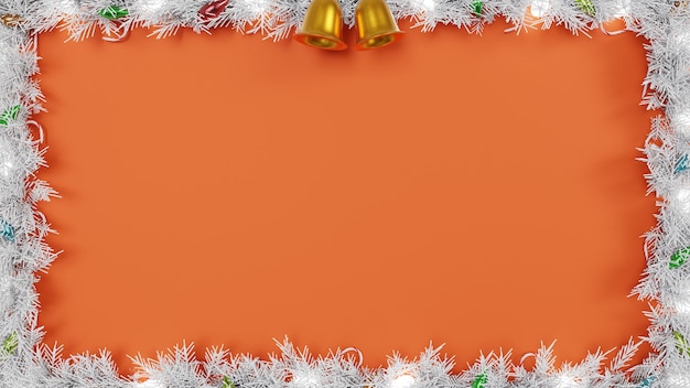 Cadre de bannière de Noël avec fond et papier peint d'espace de texte de neige de guirlande