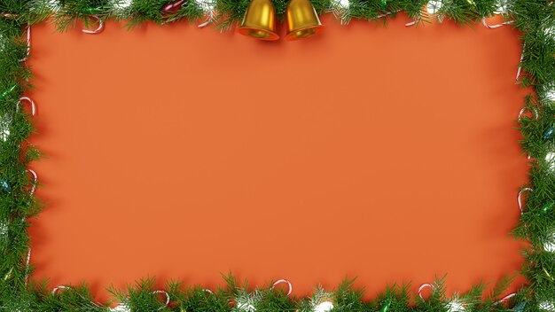 Cadre de bannière de Noël avec fond et papier peint d'espace de texte de neige de guirlande