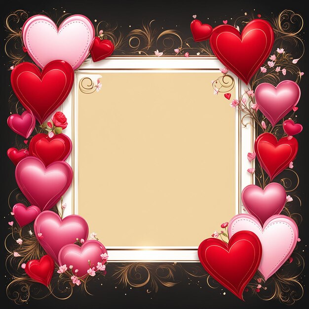 Cadre de bannière de la Saint-Valentin, arrière-plan et texture de la bordure, concept d'amour