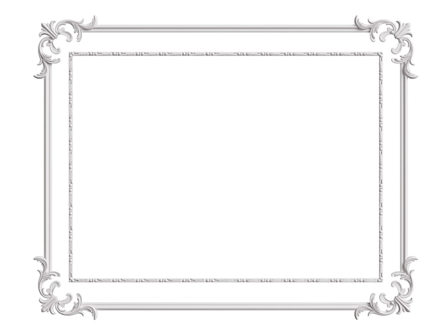 Cadre blanc classique avec ornements