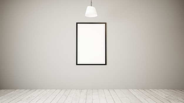 Cadre blanc sur une galerie minimale